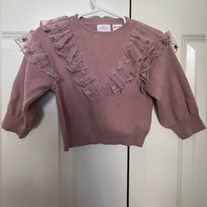 Zara Baby Girls Ruffle Sweater, 9-12 Months 💜